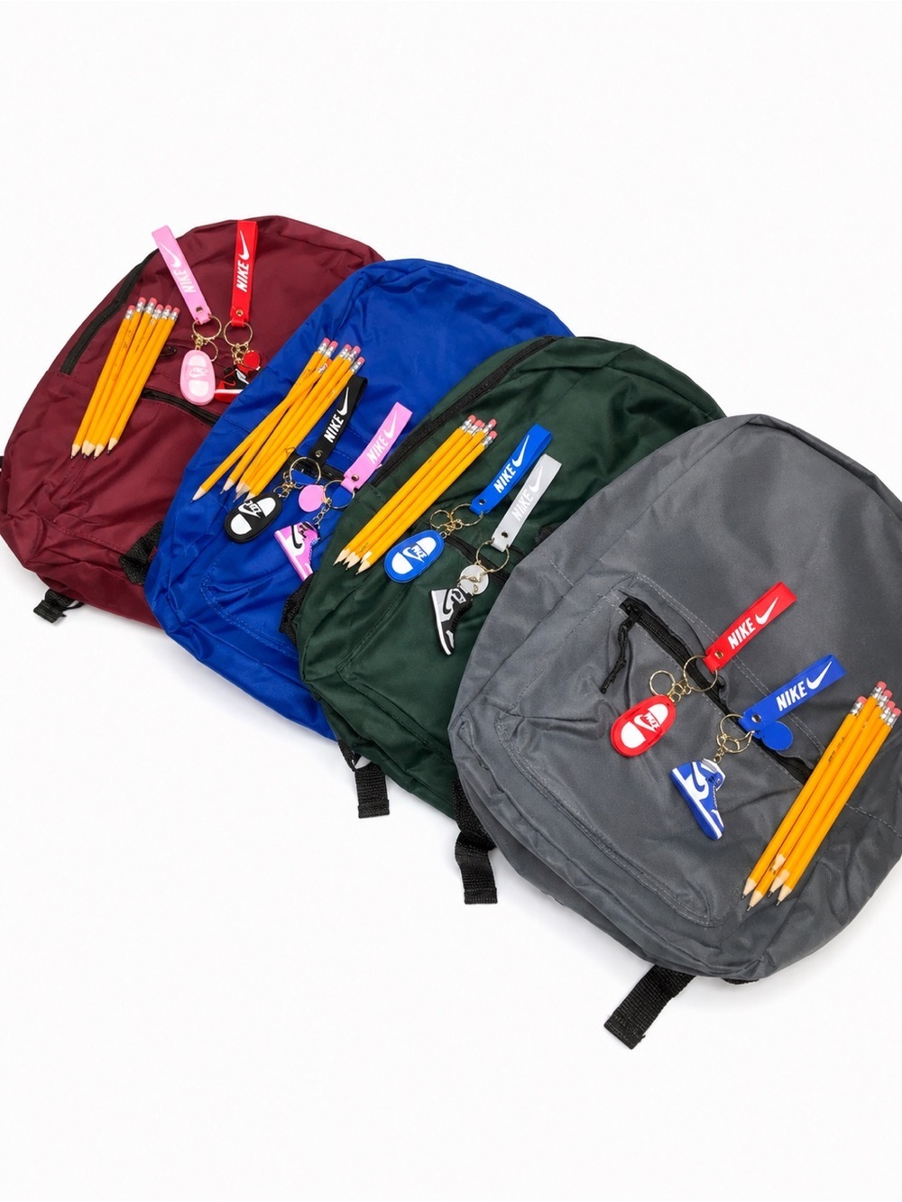 Moda West 17” Backpack Bundle Novelty Sneaker Keychains Pencils NWT